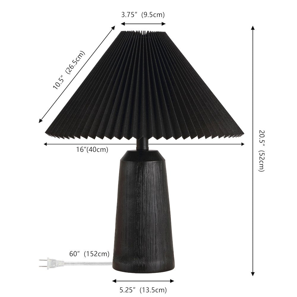 Arvid Resin/Iron Lighthouse LED Table Lamp with Pleated Shade