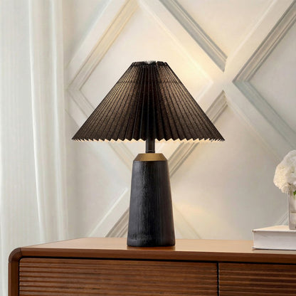Arvid Resin/Iron Lighthouse LED Table Lamp with Pleated Shade