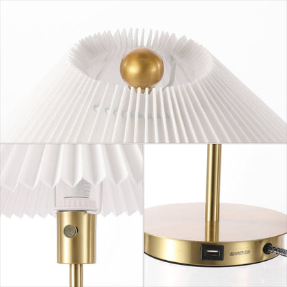 Freida Modern Glam Metal Column Led Table Lamp