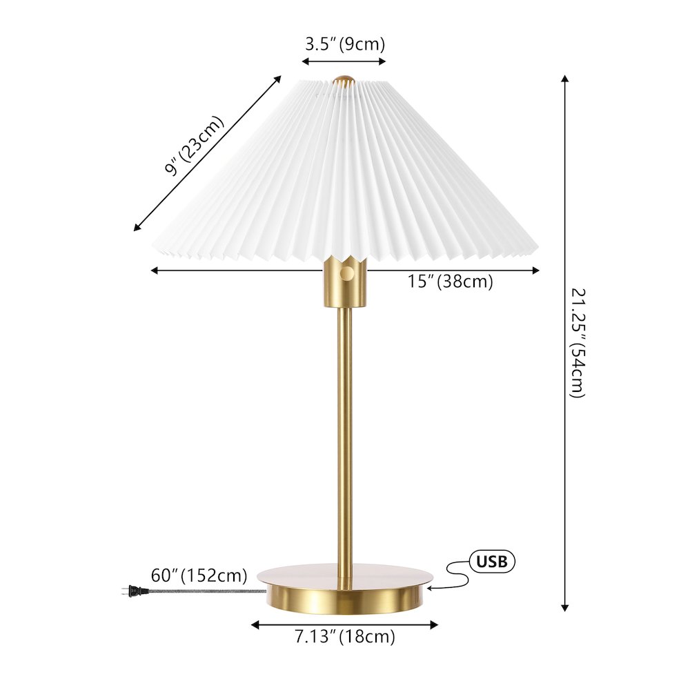 Freida Modern Glam Metal Column Led Table Lamp