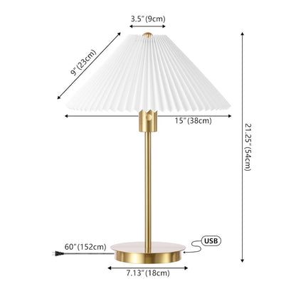 Freida Modern Glam Metal Column Led Table Lamp