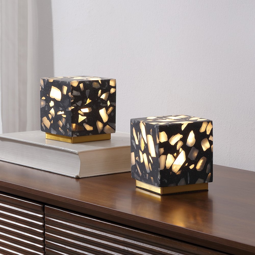 Lara Terrazzo Cordless Dimmable LED Mini Table Lamp with Touch Sensor