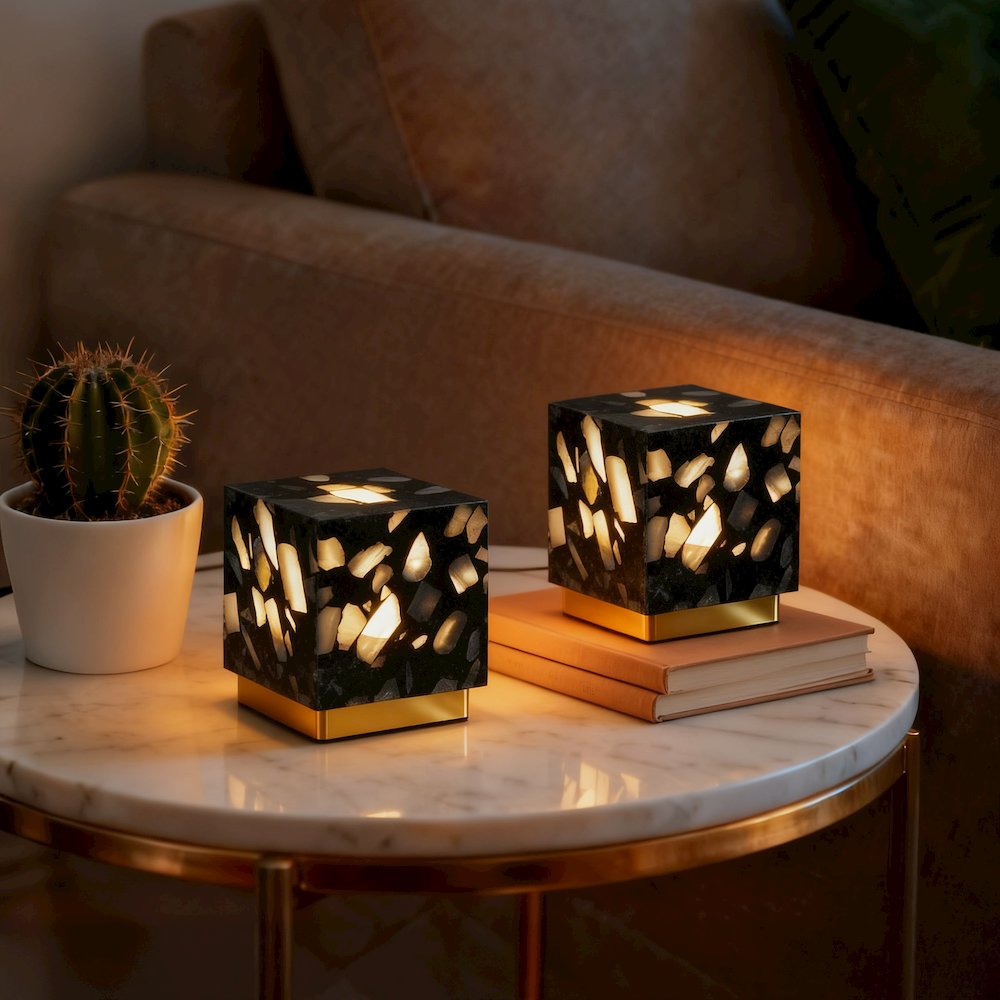 Lara Terrazzo Cordless Dimmable LED Mini Table Lamp with Touch Sensor
