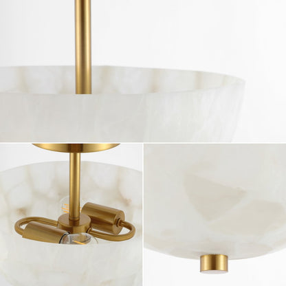 Alabaster/Iron Inverted Dome Led Semi Flush Mount