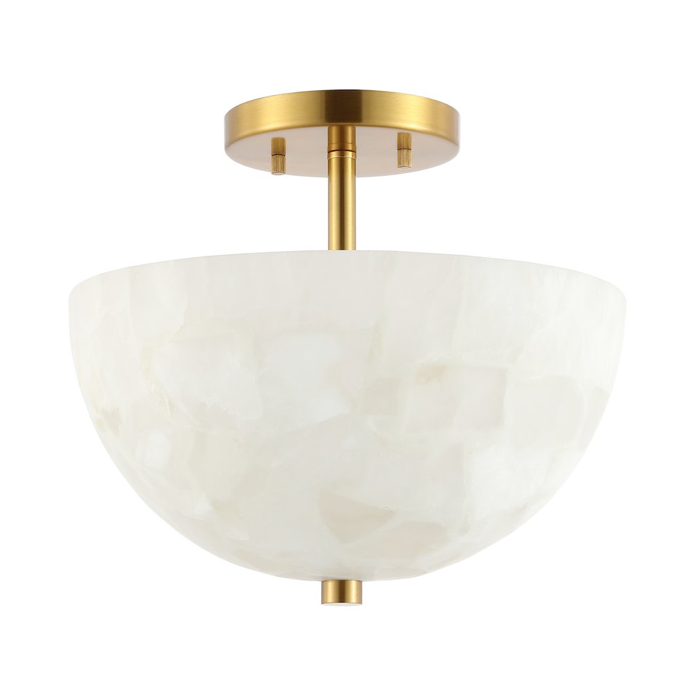 Alabaster/Iron Inverted Dome Led Semi Flush Mount