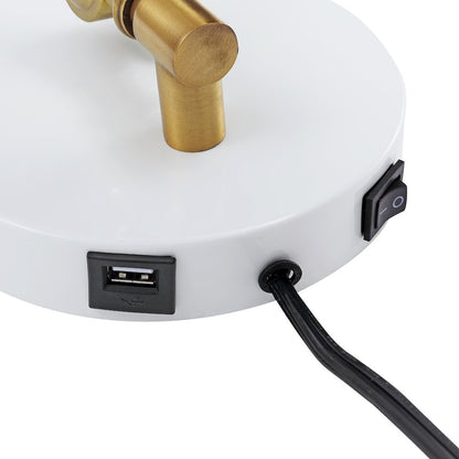 Lisa Swing Arm Modern Midcentury Iron Usb Charging Port Led Sconce