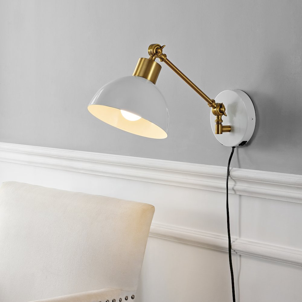 Lisa Swing Arm Modern Midcentury Iron Usb Charging Port Led Sconce