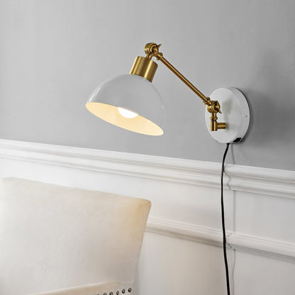 Lisa Swing Arm Modern Midcentury Iron Usb Charging Port Led Sconce