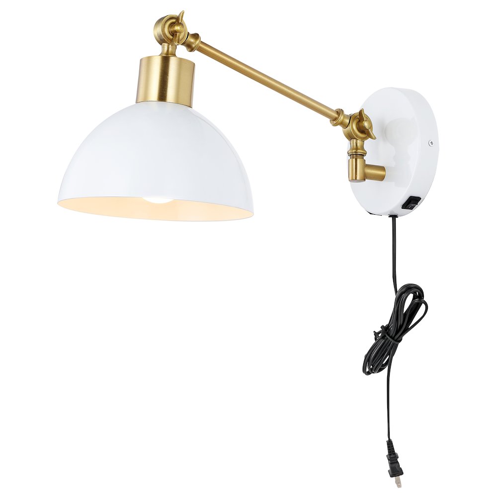Lisa Swing Arm Modern Midcentury Iron Usb Charging Port Led Sconce