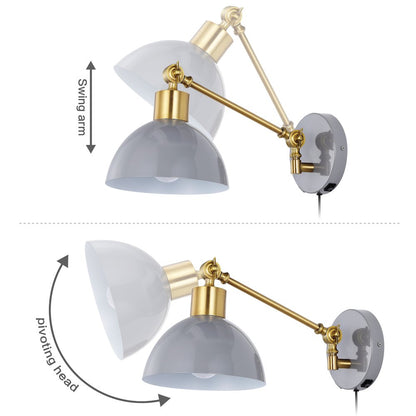 Lisa Swing Arm Modern Midcentury Iron Usb Charging Port Led Sconce