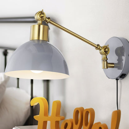 Lisa Swing Arm Modern Midcentury Iron Usb Charging Port Led Sconce