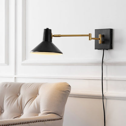 Hygge Swing Arm Modern Midcentury Iron Usb Charging Port Led Sconce