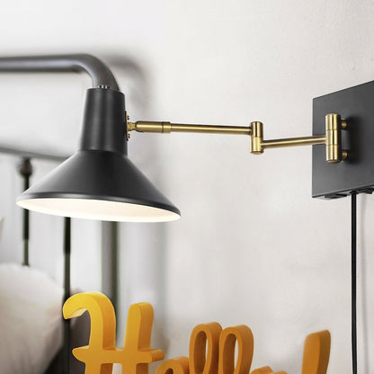Hygge Swing Arm Modern Midcentury Iron Usb Charging Port Led Sconce