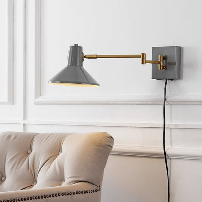 Hygge Swing Arm Modern Midcentury Iron Usb Charging Port Led Sconce