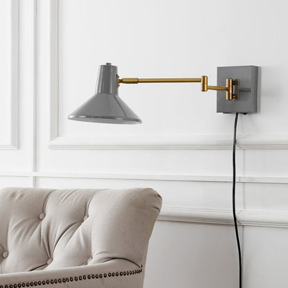 Hygge Swing Arm Modern Midcentury Iron Usb Charging Port Led Sconce