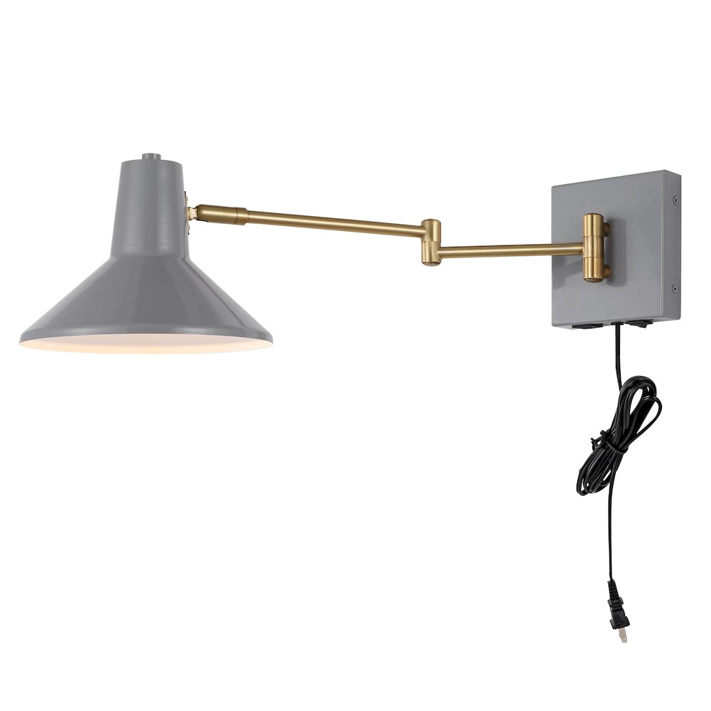 Hygge Swing Arm Modern Midcentury Iron Usb Charging Port Led Sconce