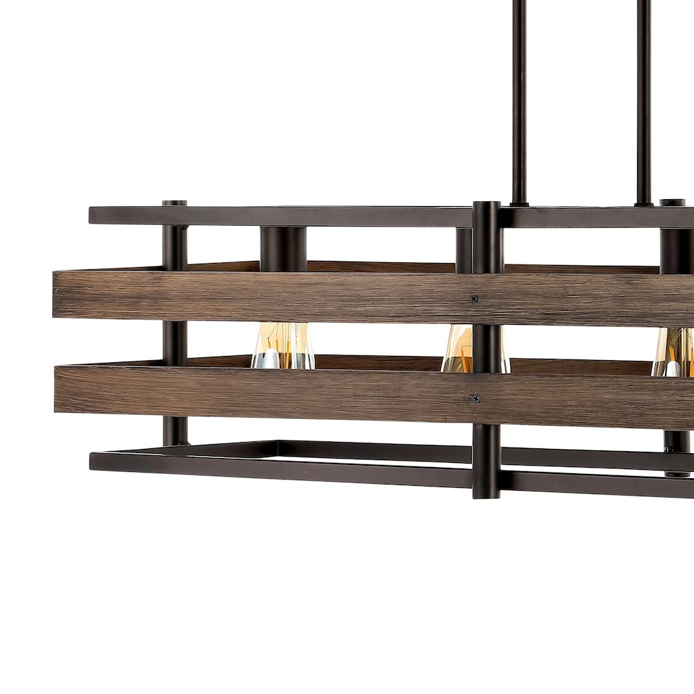Horizon Rustic Farmhouse Iron Linear Led Pendant