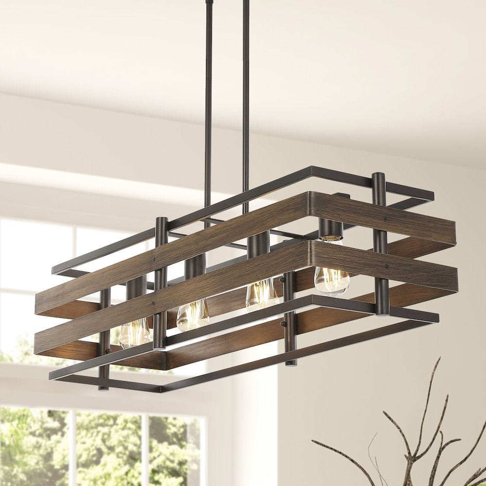Horizon Rustic Farmhouse Iron Linear Led Pendant
