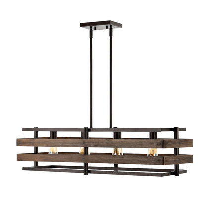 Horizon Rustic Farmhouse Iron Linear Led Pendant