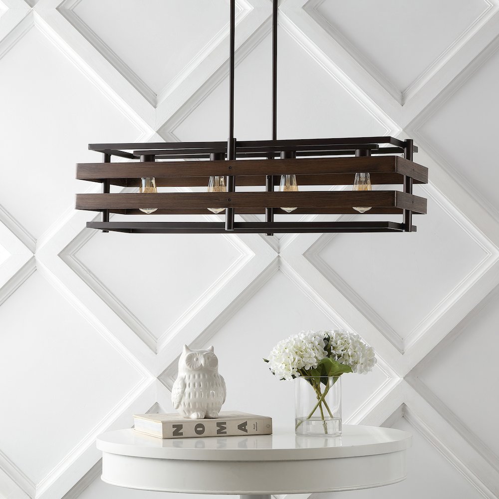 Horizon Rustic Farmhouse Iron Linear Led Pendant