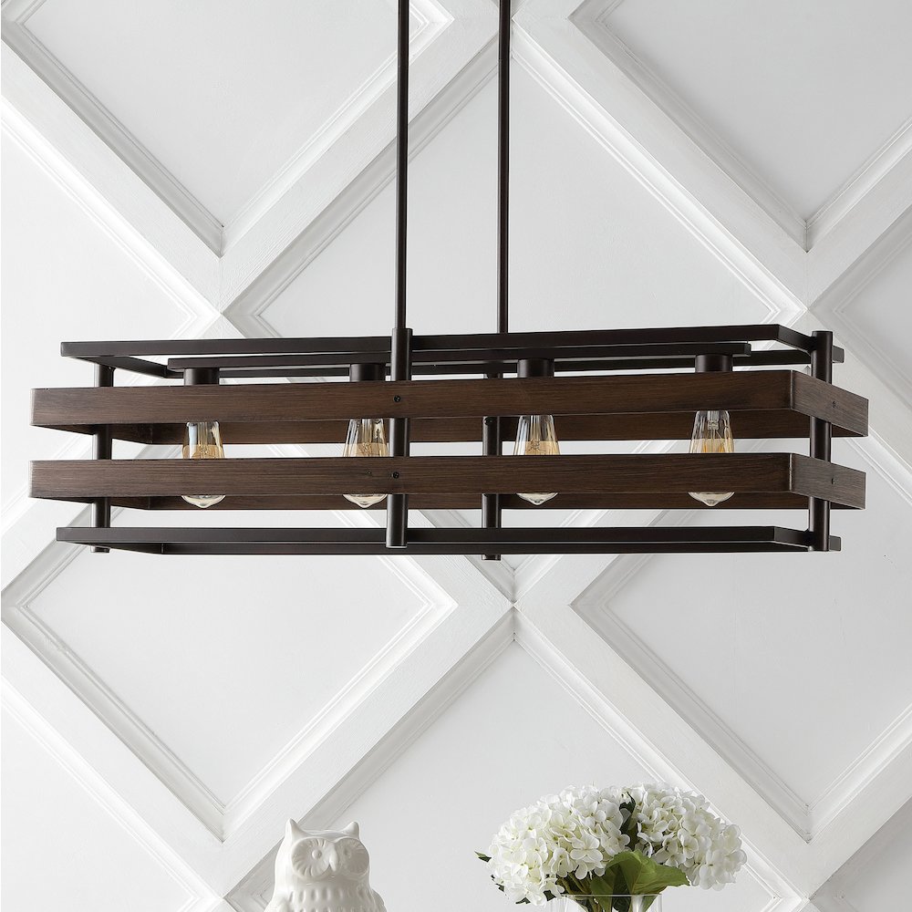 Horizon Rustic Farmhouse Iron Linear Led Pendant