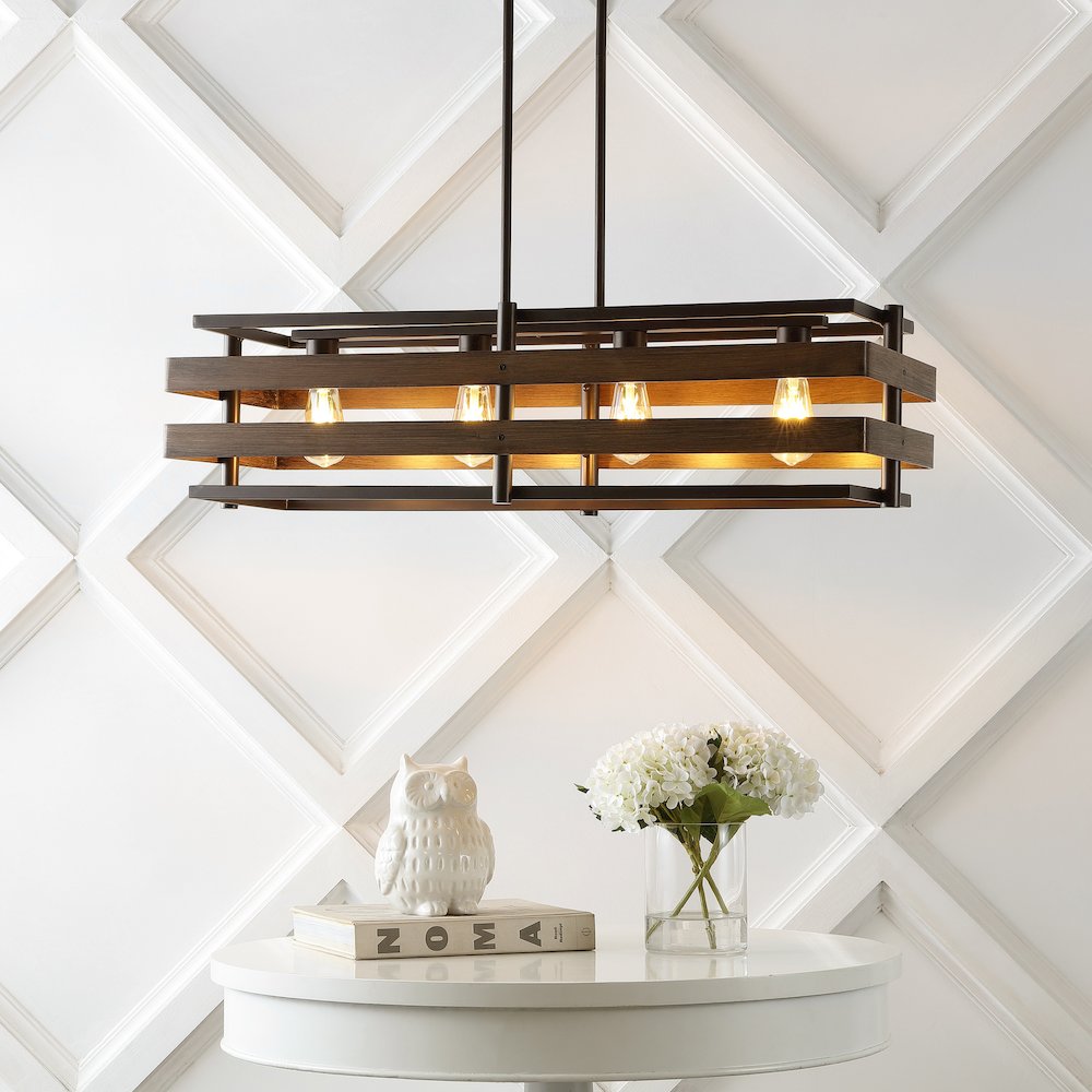 Horizon Rustic Farmhouse Iron Linear Led Pendant