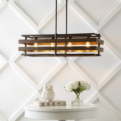Horizon Rustic Farmhouse Iron Linear Led Pendant