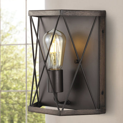 Liam Rustic Farmhouse Iron Led Sconce