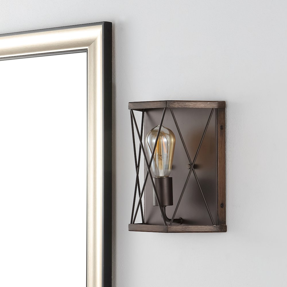 Liam Rustic Farmhouse Iron Led Sconce