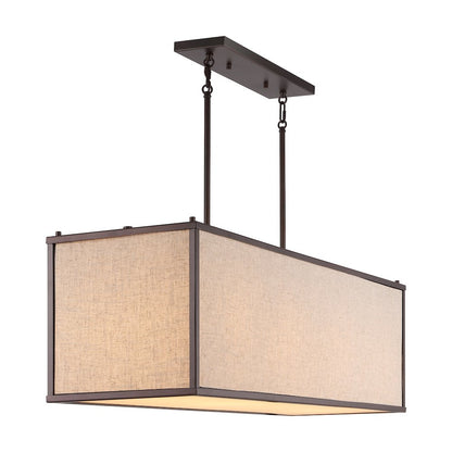 Cole Minimalist Industrial Rectangular Linen Iron Linear Led Pendant
