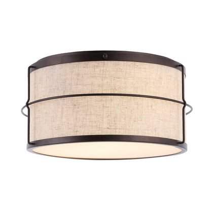 Evan Rustic Farmhouse Iron Led Flush Mount
