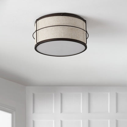Evan Rustic Farmhouse Iron Led Flush Mount