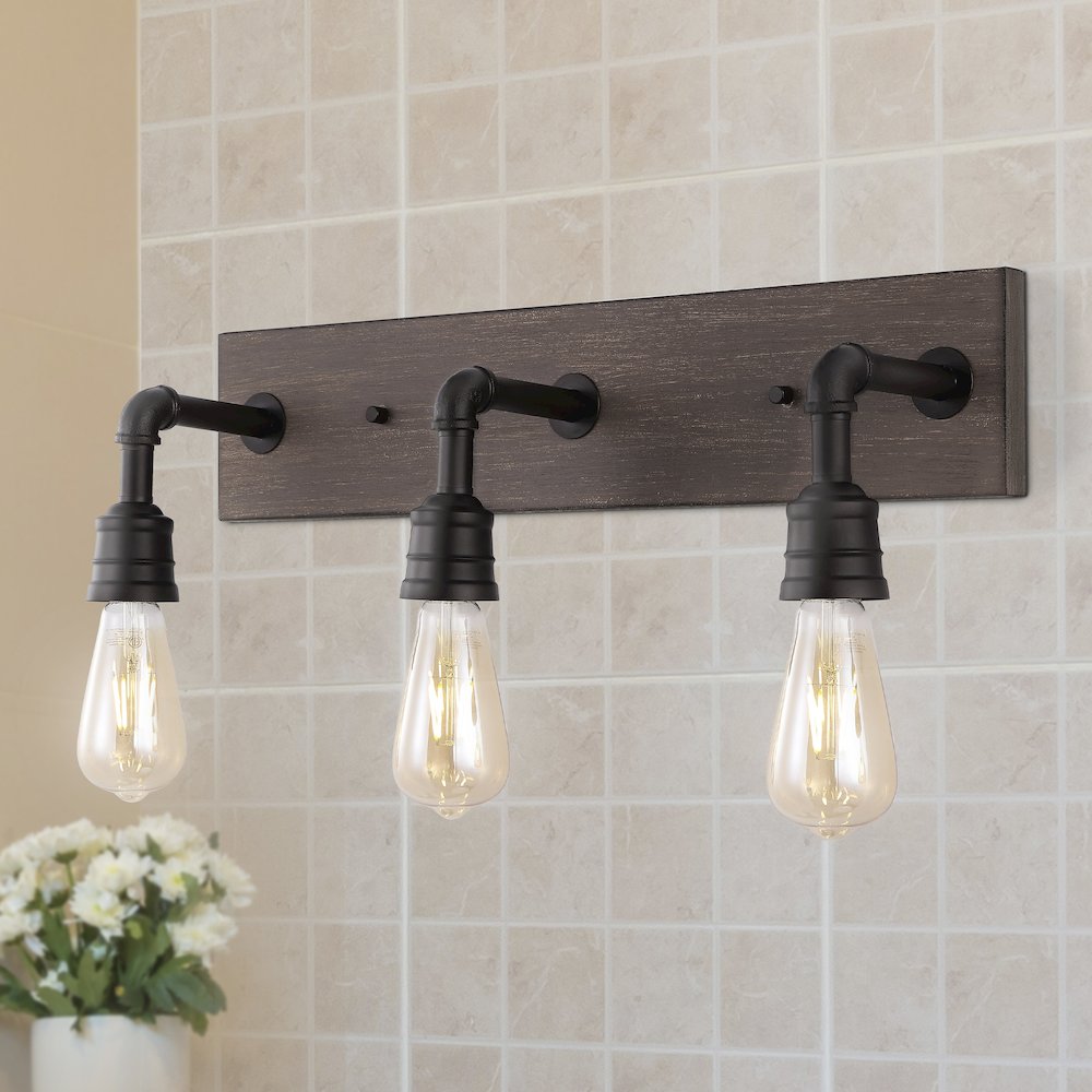 Corbett Rustic Farmhouse Iron Led Vanity