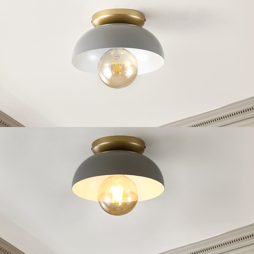 Paulina Classic Industrial Iron Led Flush Mount