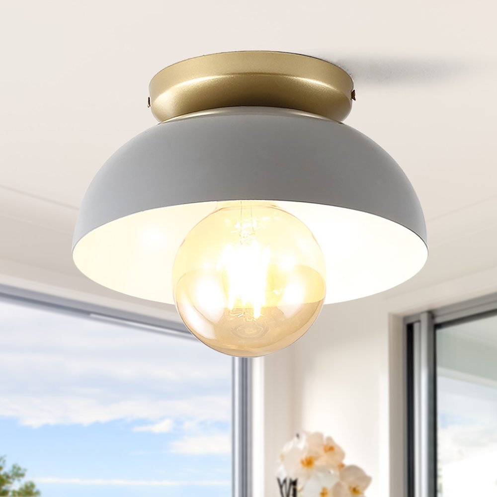 Paulina Classic Industrial Iron Led Flush Mount