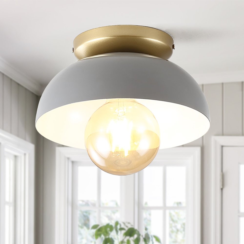 Paulina Classic Industrial Iron Led Flush Mount