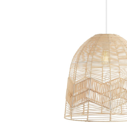 Sofia Farmhouse Coastal Rattan Led Pendant