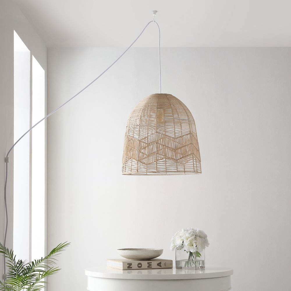 Sofia Farmhouse Coastal Rattan Led Pendant