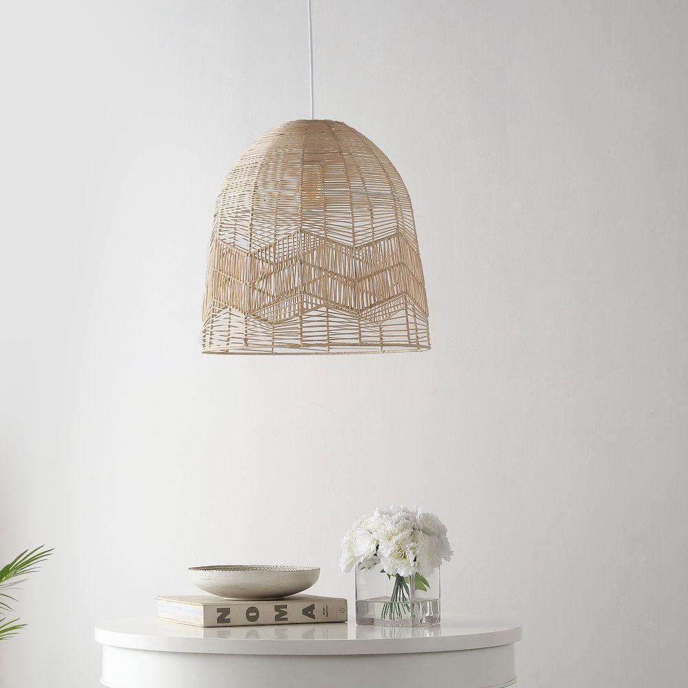 Sofia Farmhouse Coastal Rattan Led Pendant