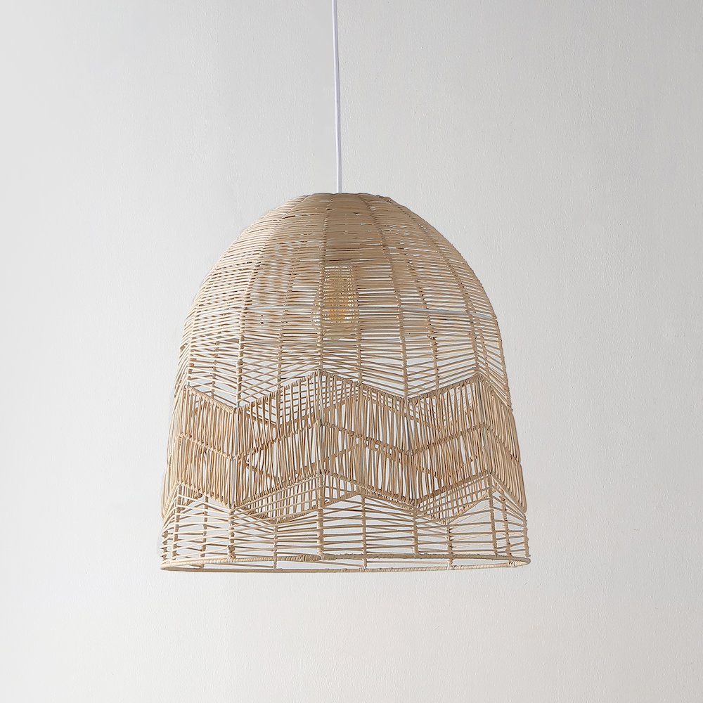 Sofia Farmhouse Coastal Rattan Led Pendant