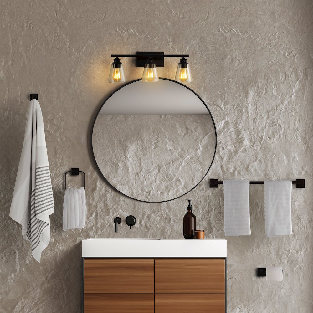 Arlo 3-Light Vintage Classic Vanity Light With Bathroom Hardware Accessory Set