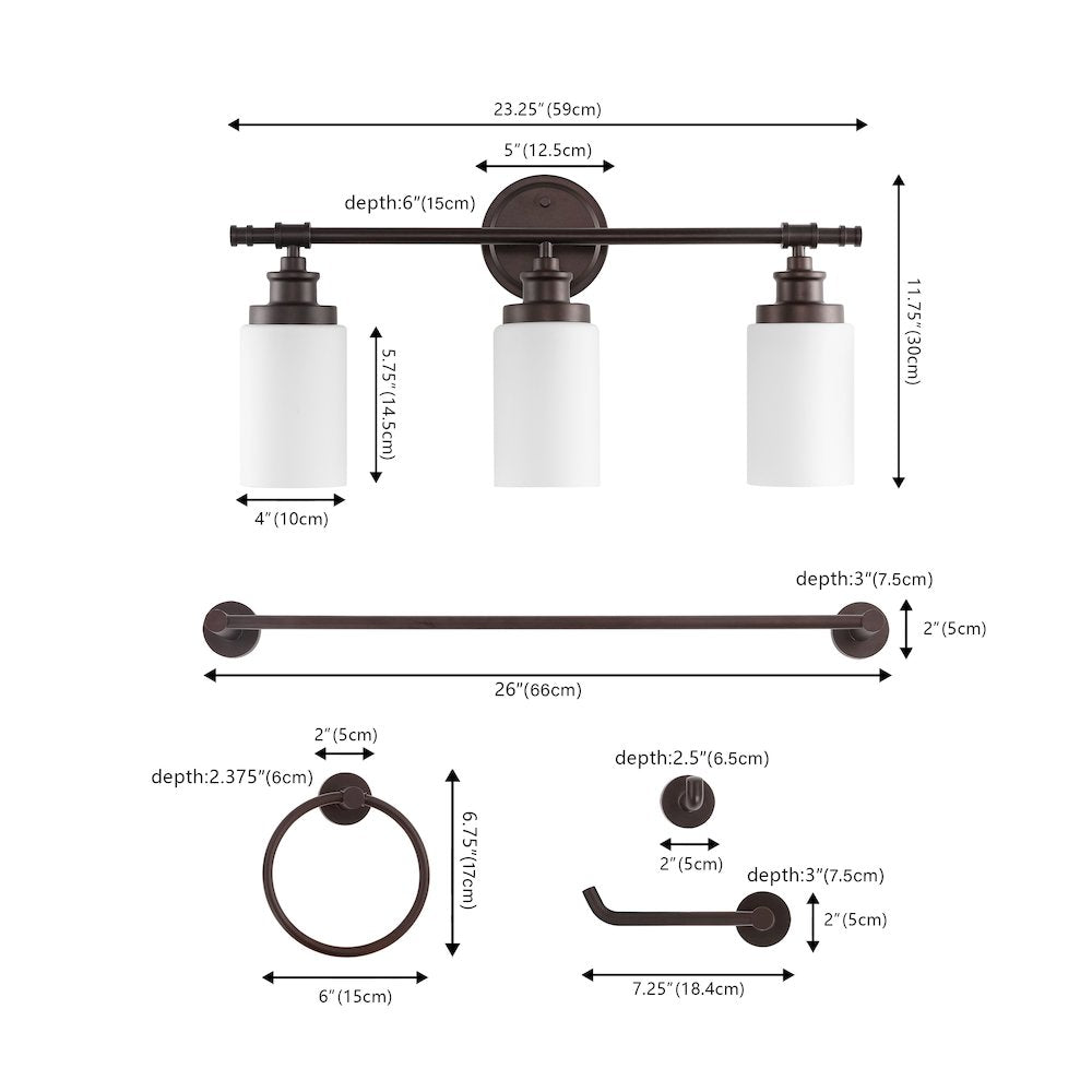 Egan 3-Light Classic Cottage Vanity Light