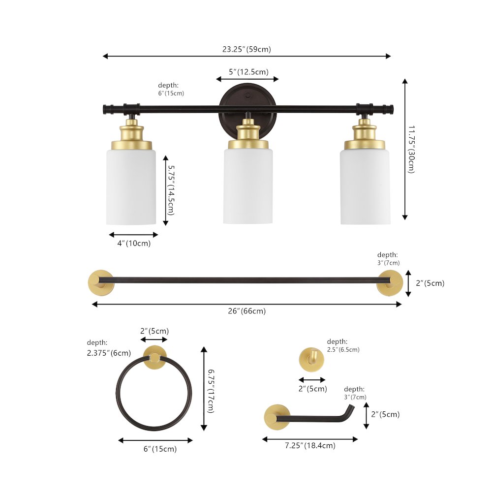 Egan 3-Light Classic Cottage Vanity Light