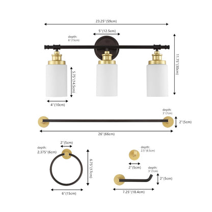 Egan 3-Light Classic Cottage Vanity Light