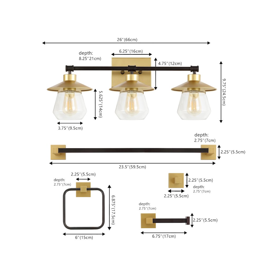 Avalon 3-Light Farmhouse Cottage Vanity Light