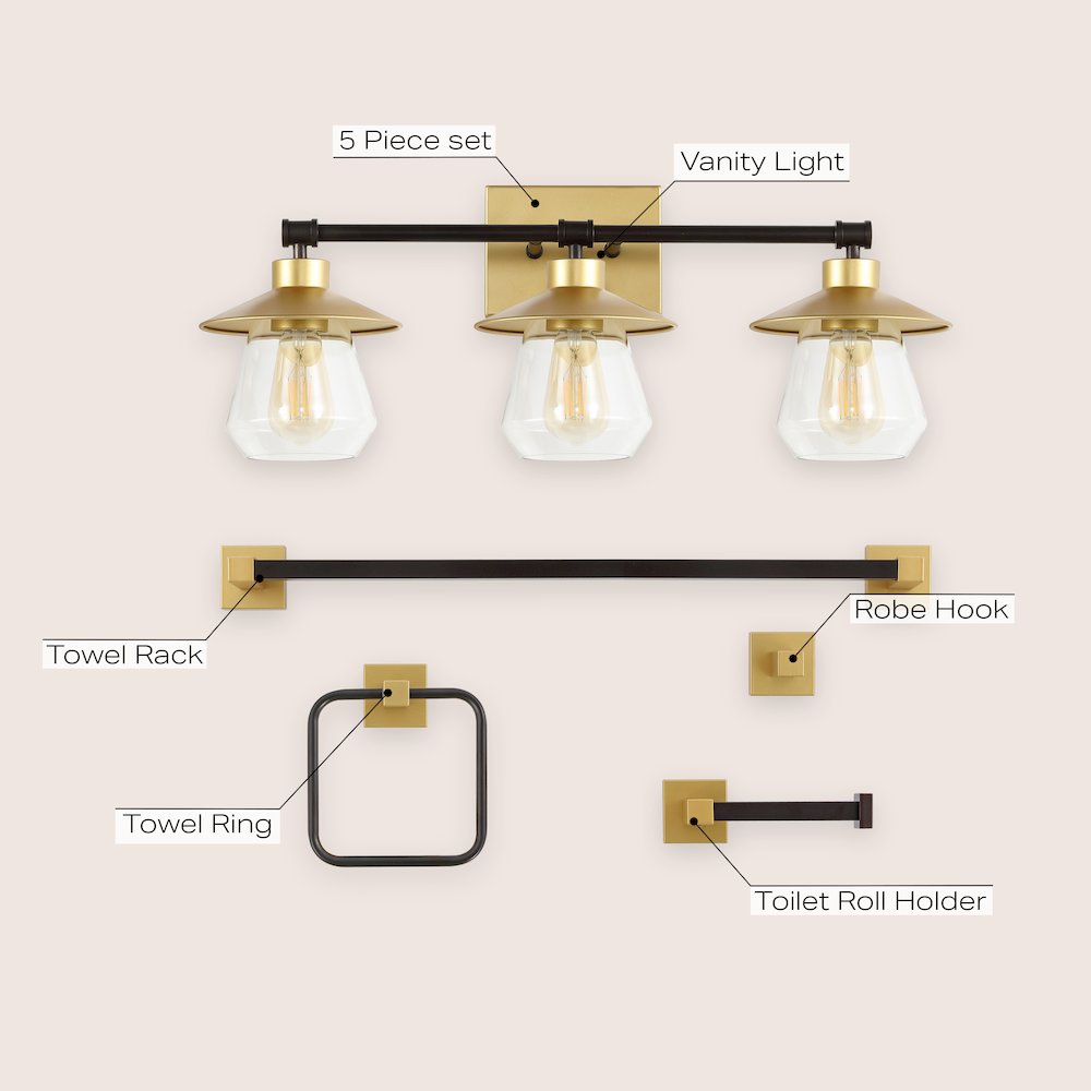 Avalon 3-Light Farmhouse Cottage Vanity Light