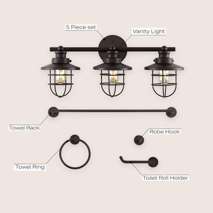 Ellis 3-Light Industrial Farmhouse Vanity Light