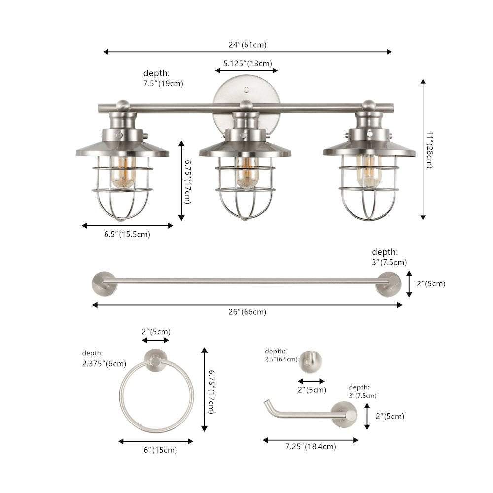 Ellis 3-Light Industrial Farmhouse Vanity Light
