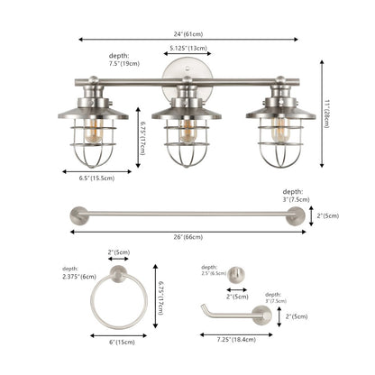 Ellis 3-Light Industrial Farmhouse Vanity Light