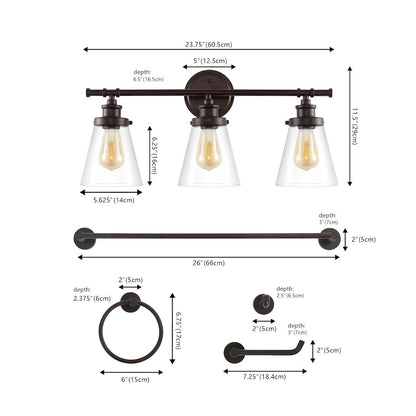 Hollis 3-Light Traditional Farmhouse Vanity Light